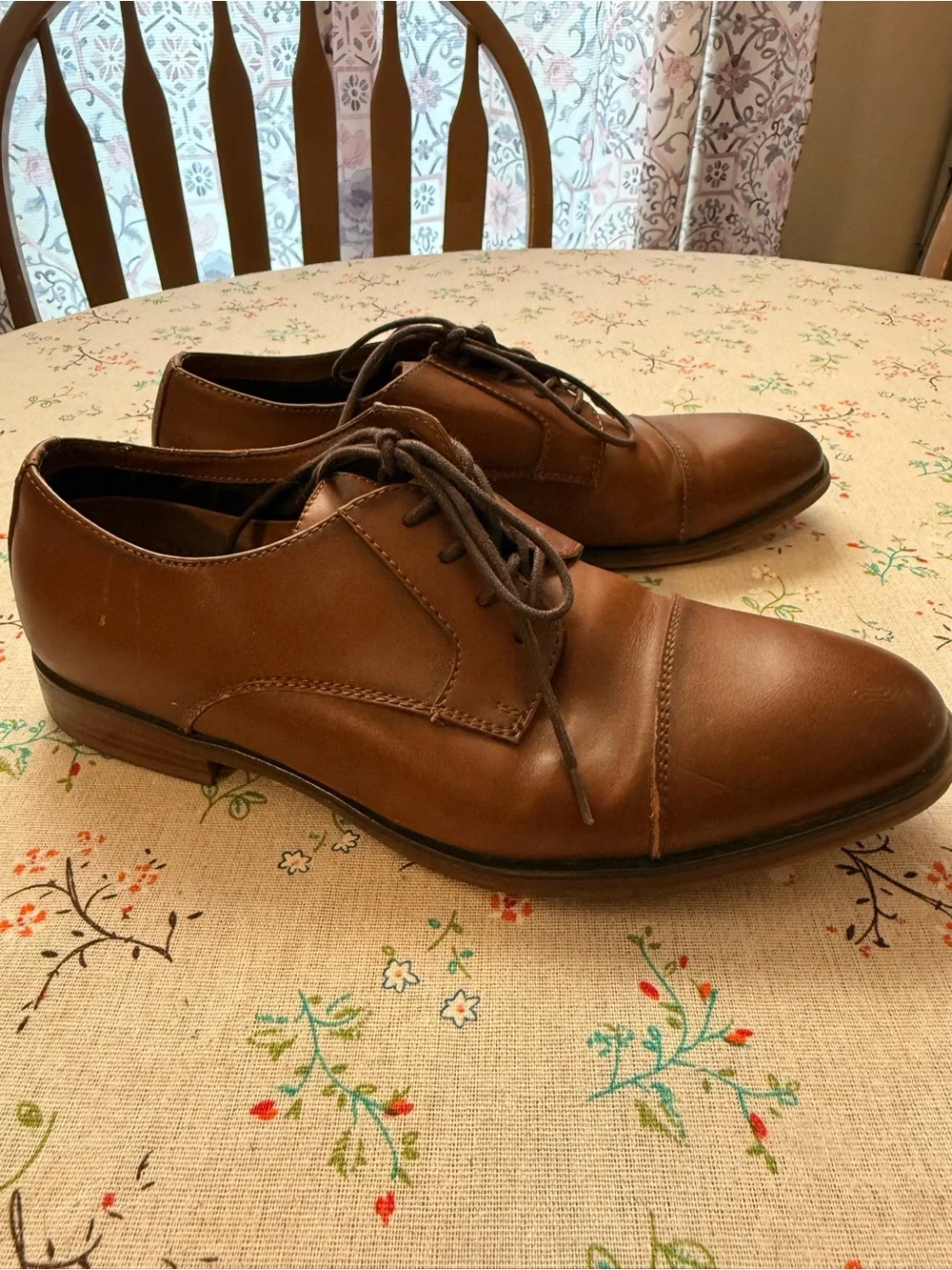 Apt. 9 Men's Tan Leather Lace-Up Derby Shoes